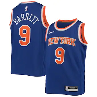 youth nike rj barrett royal new york knicks swingman jersey-545